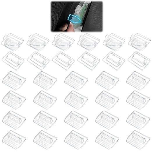 32 Pcs Sunshade Clips, Roof Sunshade Insert Clips Compatible with Model 3/Y/S/X, Sun Roof Shade Fasteners for Sunshade Installation and Stability (Clear)