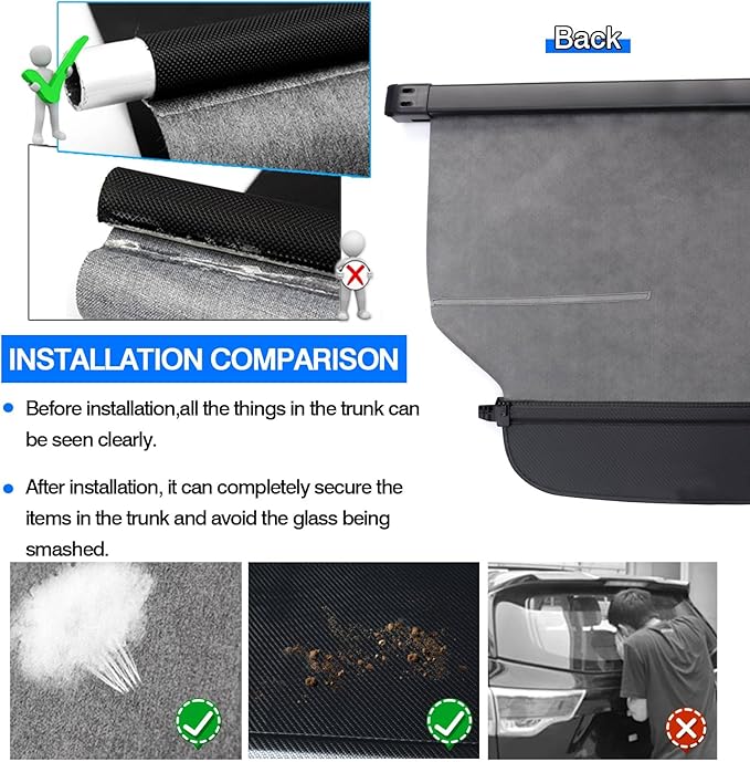 Powerty Cargo Cover for 2012-2016 Honda CRV Trunk Cover Retractable Trunk Shielding Shade Cargo for 2012-2016 CR-V Accessories Luggage Cover Black