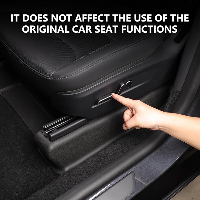 9 Pieces of Front Seat Rail Protectors, for Tesla Model Y Juniper 2025 2026 Floor Mats Seat Track Scratch- TPE Suitable for Model Y Juniper Accessories in Black