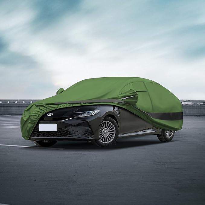 Heavy Duty Outdoor Car Cover Compatible with 2003-2026 Toyota Corolla,Waterproof All Weather for Automobiles, Outdoor Full Cover Rain Sun UV Protection with Zipper Cotton
