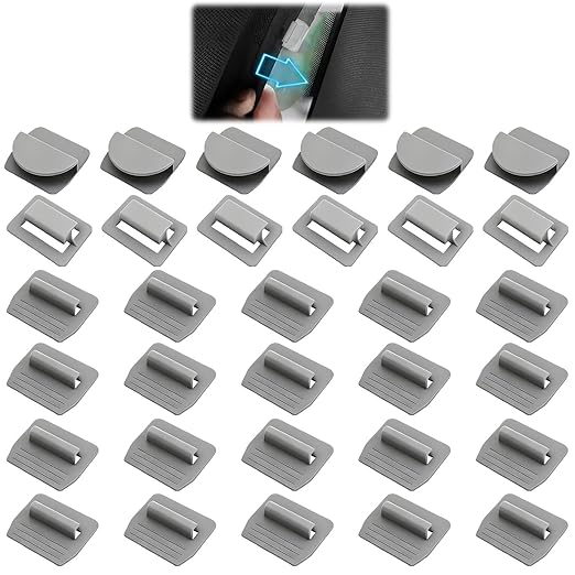 32 Pcs Sunshade Clips, Roof Sunshade Insert Clips Compatible with Model 3/Y/S/X, Sun Roof Shade Fasteners for Sunshade Installation and Stability (Grey)