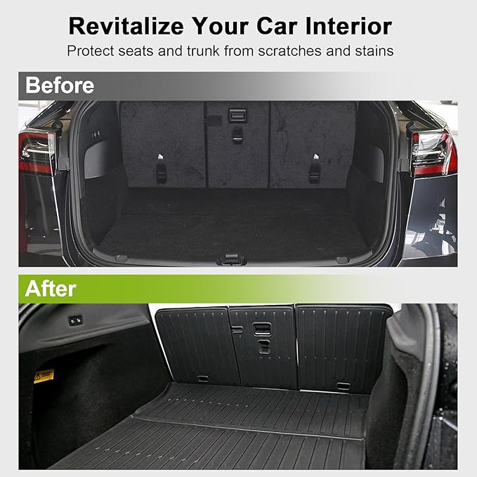 Floor Mats for 2025 2026 Tesla Model Y Juniper, 8PCS All Weather Full Set Cargo Liners Accessories, 3D TPE Odorless Floor Mat Trunk Frunk Rear Mats for 5-Seater(Not Fit 7Seat and Standard)