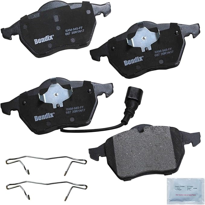 Bendix Priority1 CFM687 Semi-Metallic Front Brake Pads for Select Models Audi A3, A4, A4 Quattro, S3, TT, TT Volkswagen Beetle, Beetle Cabrio, Golf, Jetta, Passat