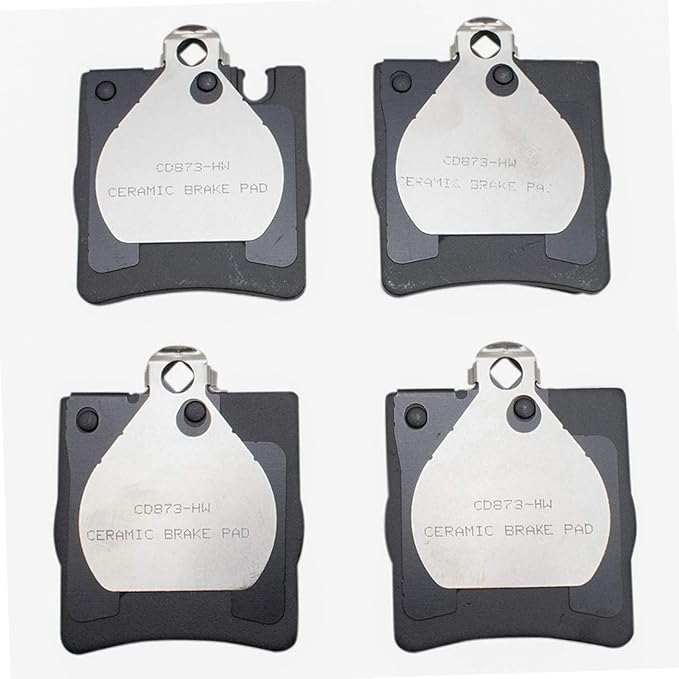 TRQ Rear Brake Pads Ceramic Hardware Compatible with 1996-2011 Mercedes-Benz C230 C240 C280 C320 C350 CLK320 CLK350 CLK430 E320 E430 SLK230 SLK280 SLK300 SLK320 SLK350 2004-2008 Chrysler Crossfire