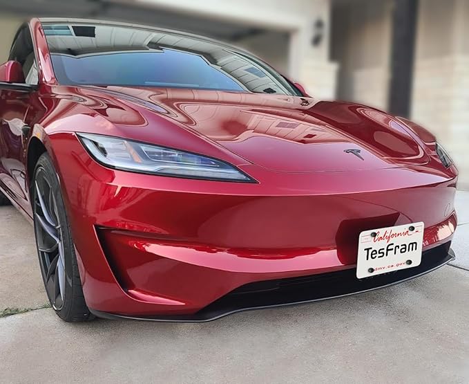 2026 Performance Model 3 Front License Plate Holder - No Block Camera Visibility, Bumper Paint-Safe, No Drill License Plate Mounting Kit with Anti-Theft Features