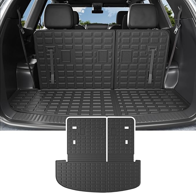 Trunk Mat Compatible with 2020-2025 2026 Kia Telluride Cargo Liner with Backrest Mat Cargo Mat, All-Weather TPE Interior Protectors Cargo Liner Seat Back Cover (Cargo Mat with Backrest Mats)