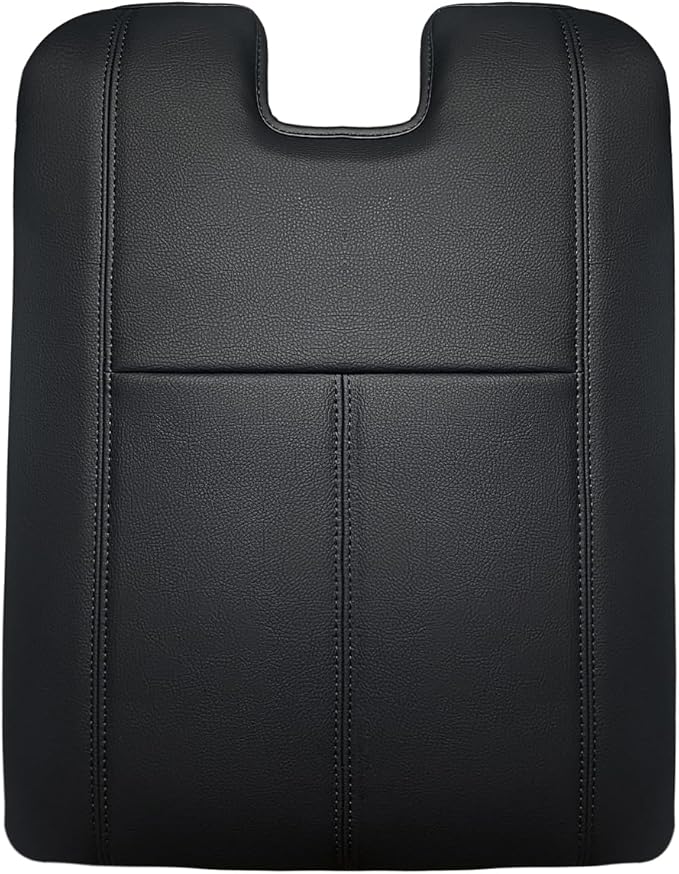 Muslogy Center Console Armrest Cover Fit for Chevy Silverado/Tahoe & GMC Sierra/Yukon 2007-2013 Accessories, Comfort Armrest Pad Console Lid Cushion Vegan Leather 1-Inch Extra Thick(Jump Seat ONLY)