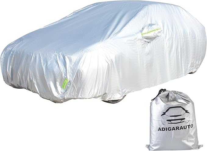 Car Cover Fit for 2017-2023 Tesla Model 3 - All-Weather Outdoor, Waterproof, UV & Rain Protection, Breathable Mesh Ventilation, Charging Port & Driver Side Zipper Access