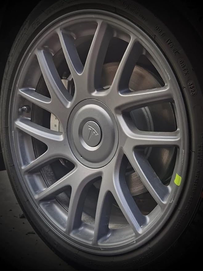 Wheel Center Caps for Tesla 2024 2025 2026 Model 3 Highland Wheel Hub Caps with Brand Caps Model 3 Wheel Covers Hubcaps Replacement Tesla Decoration Accessories (Not fit 2017-2023 Model 3)