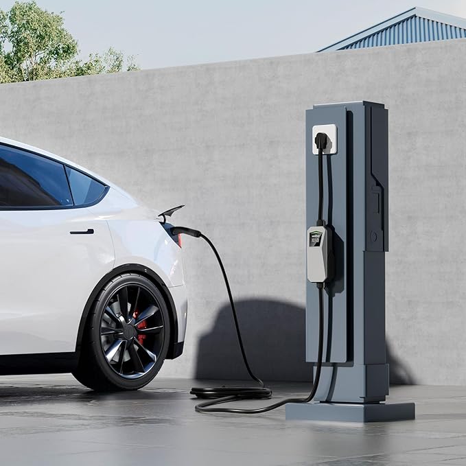 Level 2 Tesla Charger, 25A Portable EV Charger with NEMA 14-30 Plug, 22 ft Cable – Unlocking Convenience with One-Touch Release, Compatible with All Tesla Models & Cybertruck