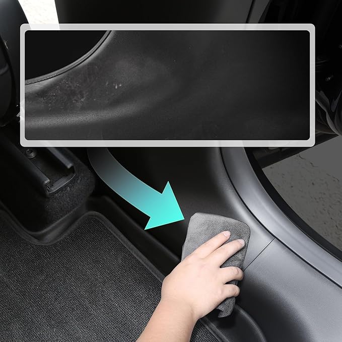 8Pcs Door Sill Protector for Tesla Model Y Juniper 2025 2026 Front and Rear Door Pedal Kick Protection ABS Material Door Entry Guard Anti-Kick Full Protect Door Entry Cover