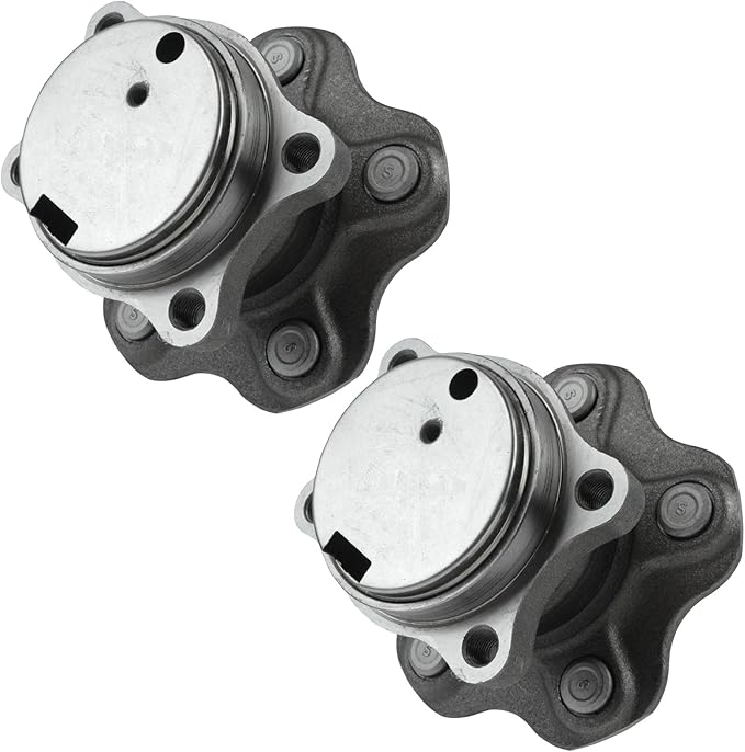 TRQ 2 Piece Rear Passenger Side Driver & Passenger Side Wheel Bearing & Hub Assembly Set Compatible with 2007-2012 Nissan Sentra