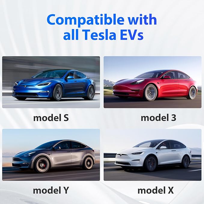 40FT Extension Cord for Tesla, Up to 12KW 50A 240V, NACS Plug, Compatible with Tesla Wall/Destination Connector, EVDANCE EV Charger(not for Tesla Gen 1/Gen 2 Mobile Connectors, Tesla Superchargers)