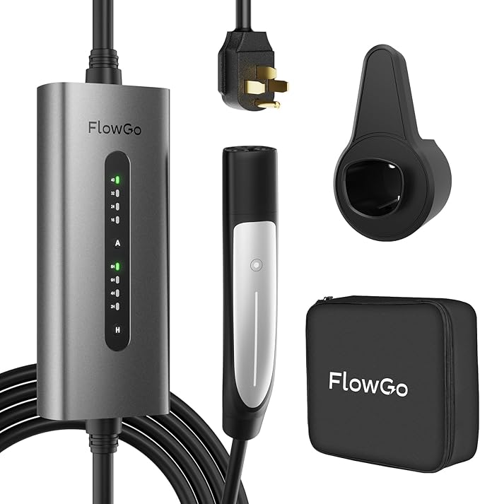 Tesla Charger 40A Level 2 EV Charger NACS 240V with 14-50 Plug 25 FT Cable 9.6KW Portable Tesla Charging Equipment 15-40 Amps Adjustable Current Mobile Electric Car Chargers for Model 3/S/Y