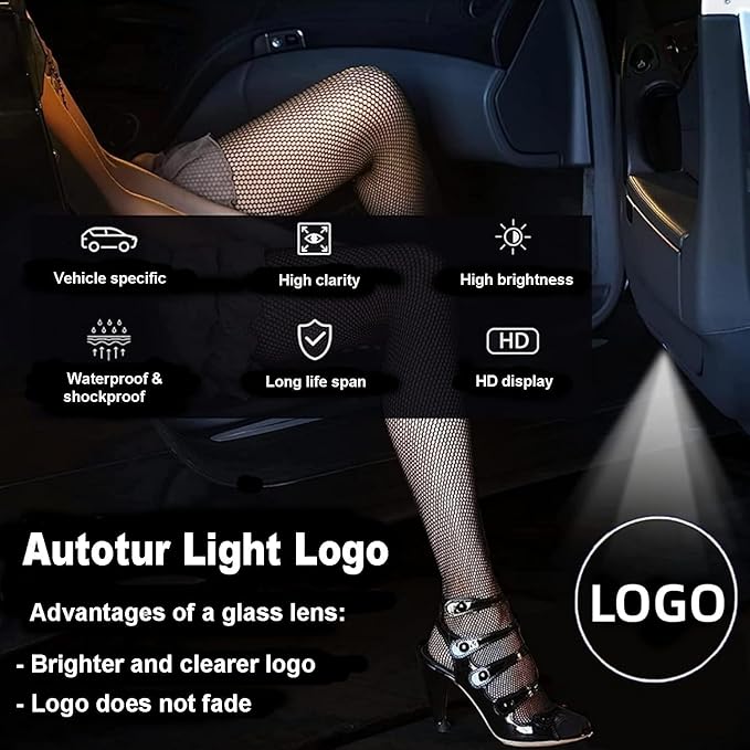 Never Fade LED Car Door Light Door Light Logo Welcome Logo Lights Accessories Compatible withLS/ES/is/LX/RX/GS/GX/RC/U(2PCS)