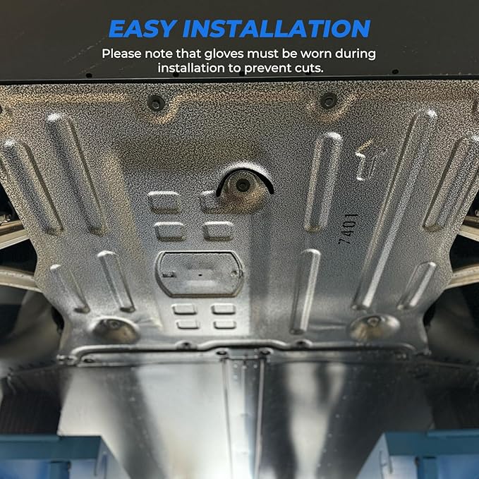 Front Skid Plate Compatible with Tesla Model 3 2017-2025 & Model Y 2020-2025, Under Engine Guard Splash Shield Cover Chassis with Install Accessories