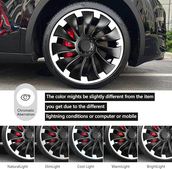 Wheel Rim Protect for Tesla Model Y 21" (2020-2024), Easy-Install Hubcaps Wheel Cover, Scratch-Resistant Car Tire Trim Rings, Stylish Design for Induction Wheels, Peal White 4Pcs Model Y Accessories