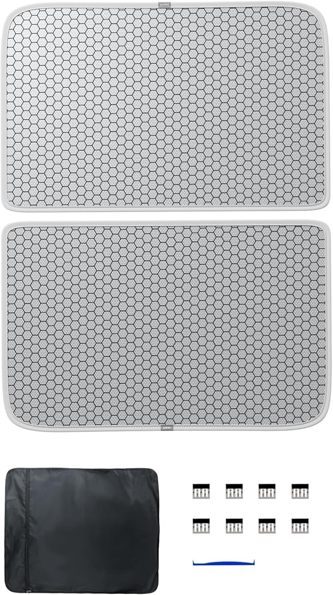 2-Piece Magnetic Sunshade Roof for Tesla Model 3 2020-2026: Premium Graphene Thickened Ice-Film Sunroof Shade, Quick Installation, Superior Heat Insulation & Zero Sagging, Silver
