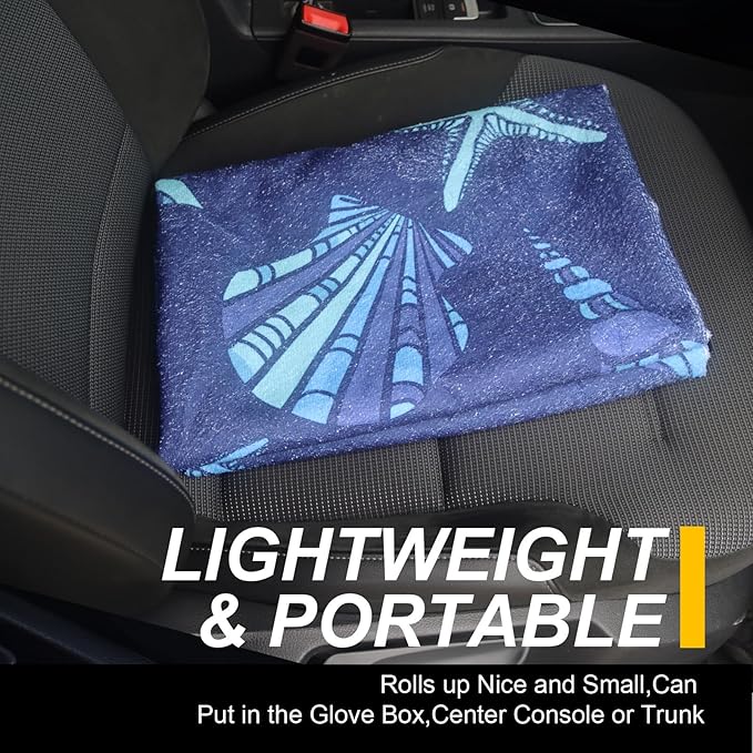 Back Seat Cover for Car Trucks Van SUV,Waterproof Rear Bench Towel Seat Covers for Dogs and Kids,Automotive Backseat Protector (Conch Shells Starfish)