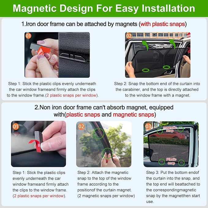 Car Side Window Sun Shades Fit for Tesla Model 3 Huan 2024-2026,Breathable Mesh Car Curtains Protection Heat and UV & Privacy for Baby Sleeping Camping,4Pcs-Side Window