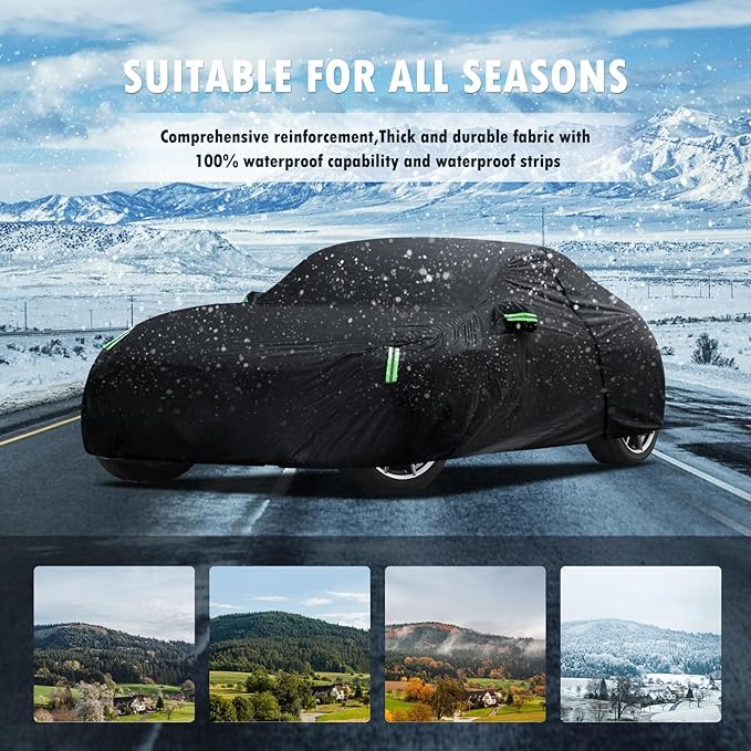 Car Cover Custom Fit for Mazda MX-5 Miata (1989-2025), Waterproof All Weather for Automobiles Full Exterior Cover Sun Rain Snow Protector with Door Zipper