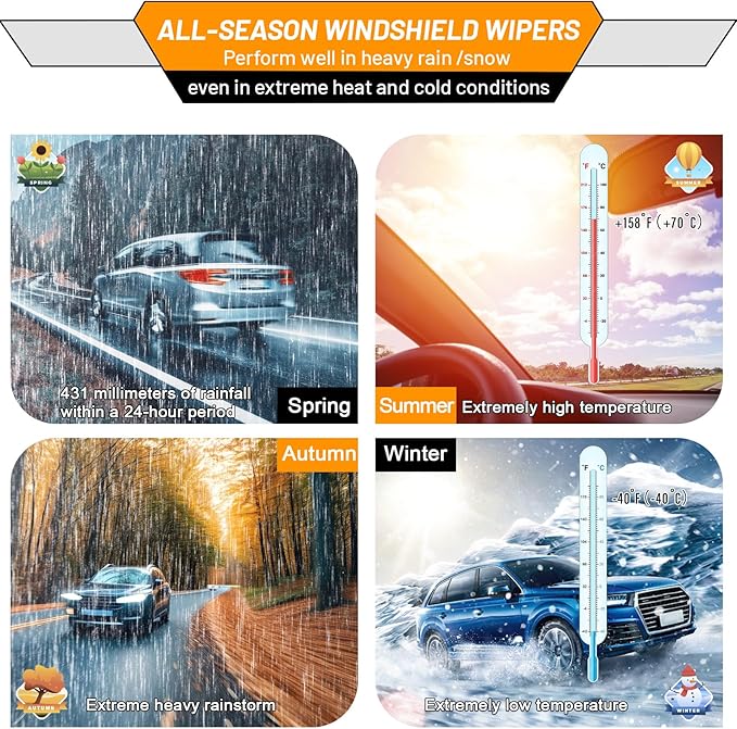 AUTOBOO 22"+22" Windshield Wipers Replacement for 1996-2024 GMC Savana 1500 2500 3500 4500 -Original Factory Quality Wiper Blades (Pack of 2)