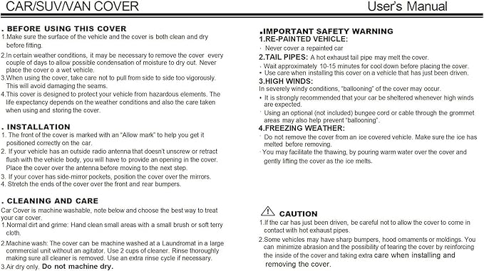 X AUTOHAUX Car Cover for Honda CRV 1995-2025 210D-PU Outdoor Full Car Cover All Weather with Door Zipper for Waterproof Windproof Sun Rain Snow Protection