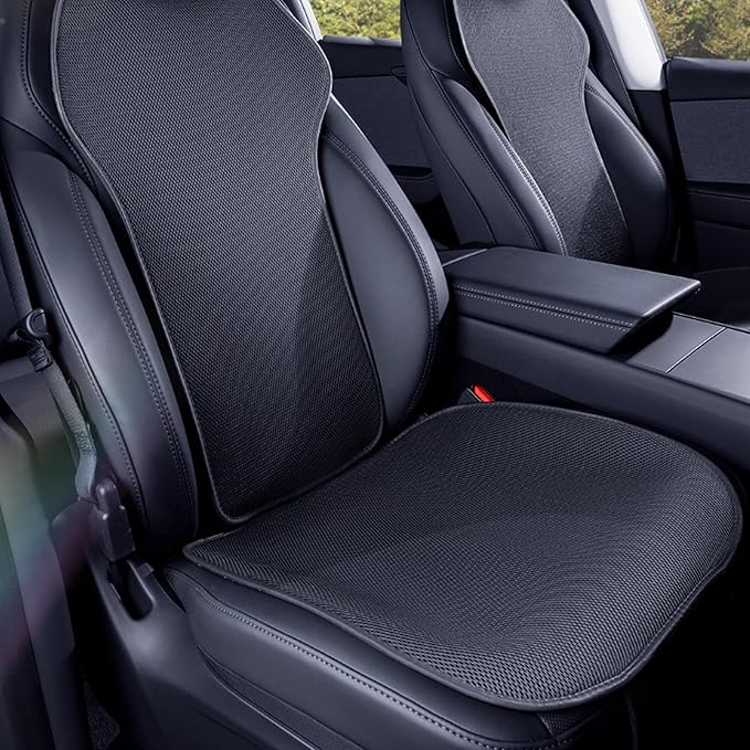 Front Seat Cover for Tesla Model Y Juniper (Launch) Seat Cushion - Protects Your Tesla’s Seats - Car Seat Bottom Protector for Tesla Model 3/Y/X/S 2017-2026 Accessories, Black