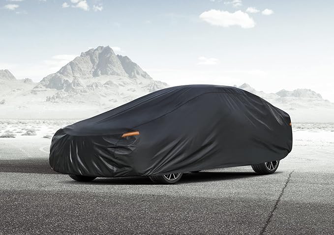 Kayme 7 Layers Sedan Car Cover (2016-2025) Custom Fit Fiat 124 Spider Waterproof All Weather for Automobiles, Full Exterior Covers Sun Rain Protection UV Protection.