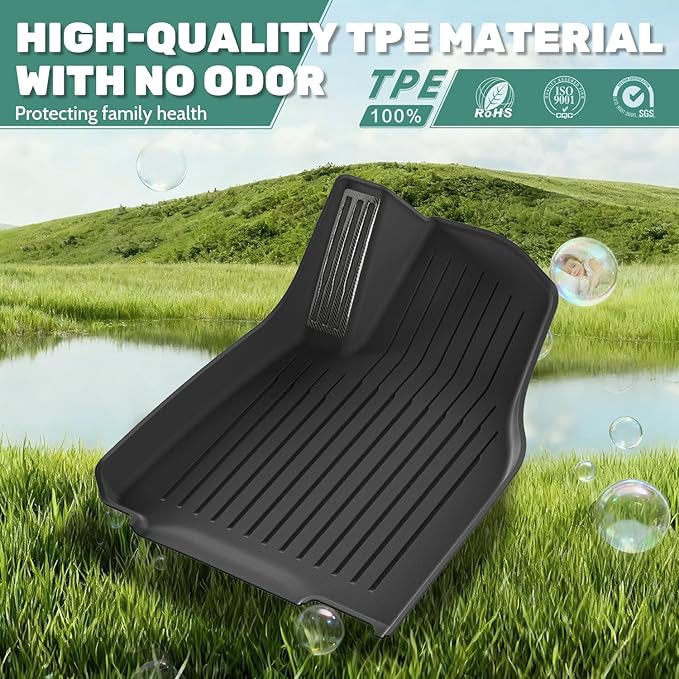 TPE Floor Mats fit for Tesla Model 3 Highland 2025 2024 All Weather TPE Cargo Liner Cargo Trunk Accessories and Cargo Trunk Mats Front Rear Cargo Mat Full Set