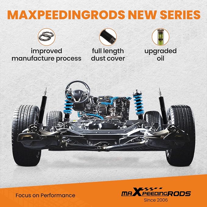 maXpeedingrods Coilovers for Tesla model 3 RWD 2017+, 24 Level Adjustable Damper Coil-overs Suspension Kit, Height Adjustable T6 Upgraded Lowering Kits, Blue