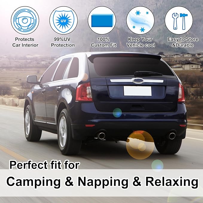 TINGLU Window Shades for Ford Edge 2007-2014 Accessories Car Side Full Windows Rear Triangular Windshield Sun Shade Sun UV Rays & Privacy Protection for Camping,Napping 8PCS