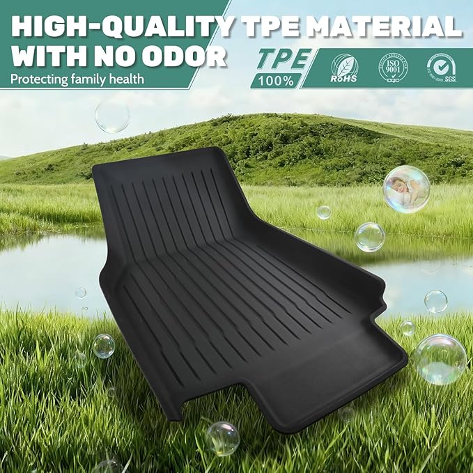 TPE Floor Mats fit for Tesla Model Y Juniper 2025 2026 All Weather TPE Cargo Liner Cargo Trunk Accessories and Cargo Trunk Mats Front Rear Cargo Mat Full Set