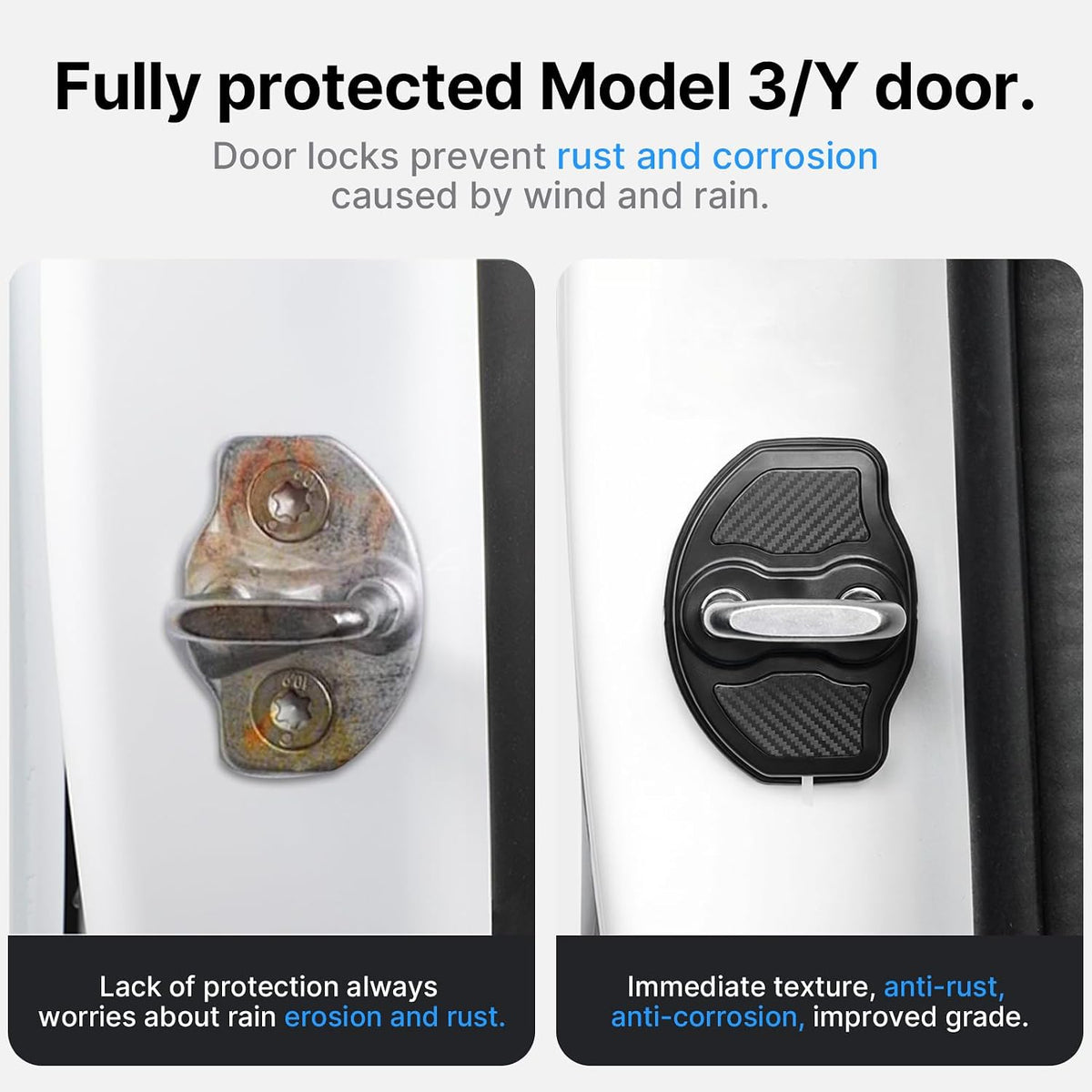 4-Pack Door Lock Cover Protector for Tesla Model 3/Y Door Panel