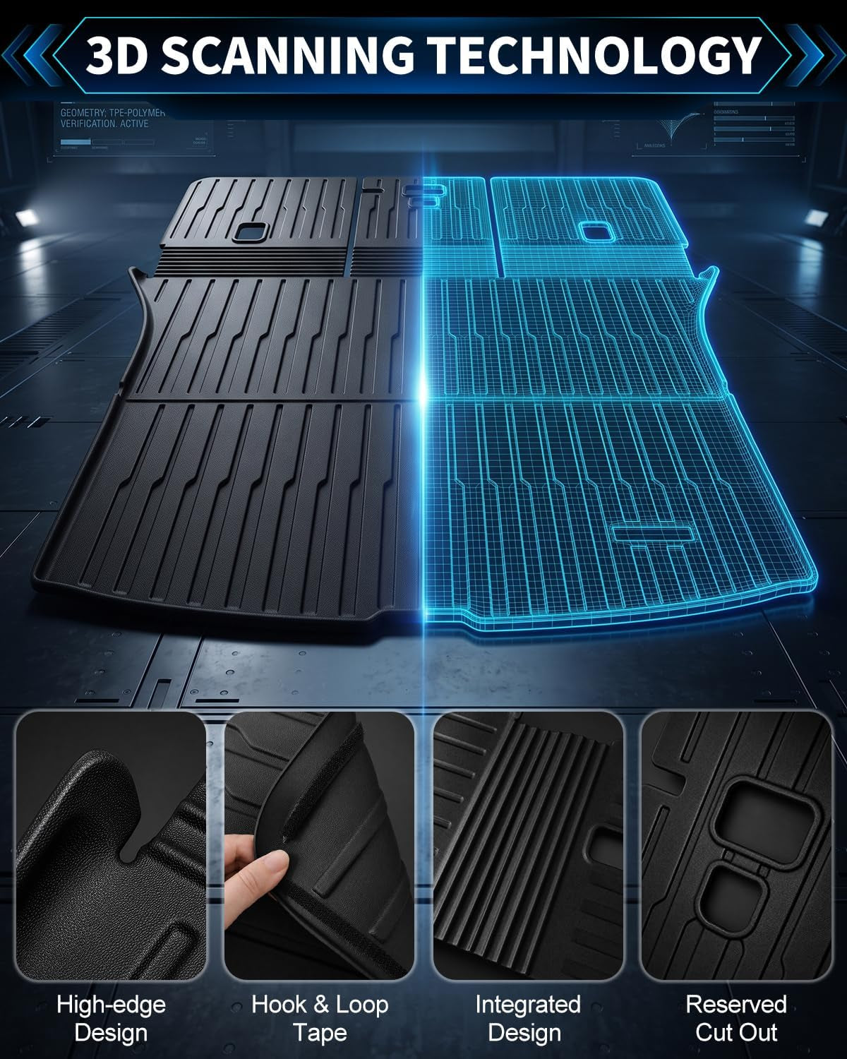 Tesla Model Y Trunk Mat for Juniper 2025-2026 All Weather Floor Mats Liner