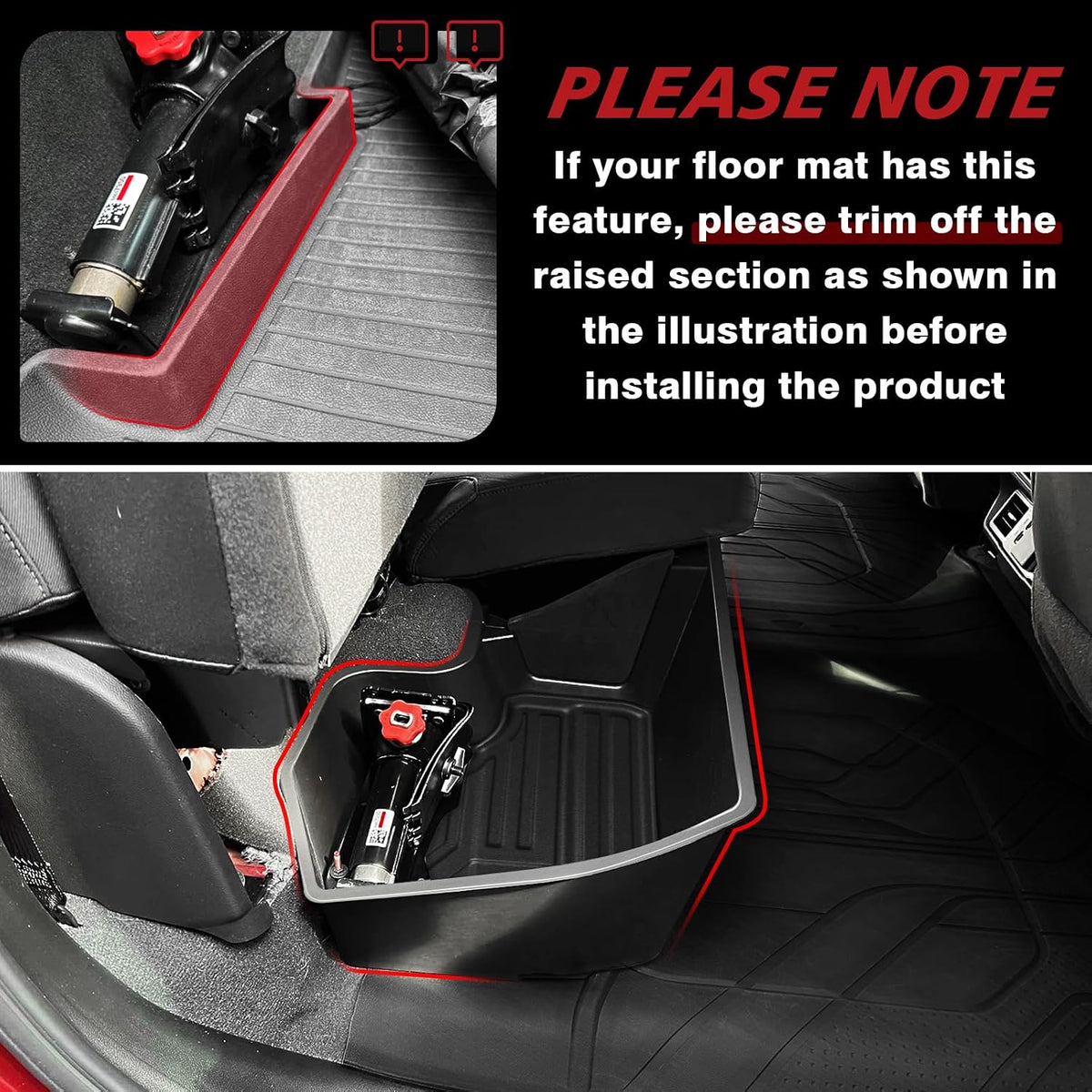 under Seat Storage Box Fit for 2019-2026 Chevy Silverado 1500/2500/3500HD (Not for Rear Kicker Subwoofer), Console Organizer Truck Tool Box Detachable Underseat Organizer W/Tpe Mats