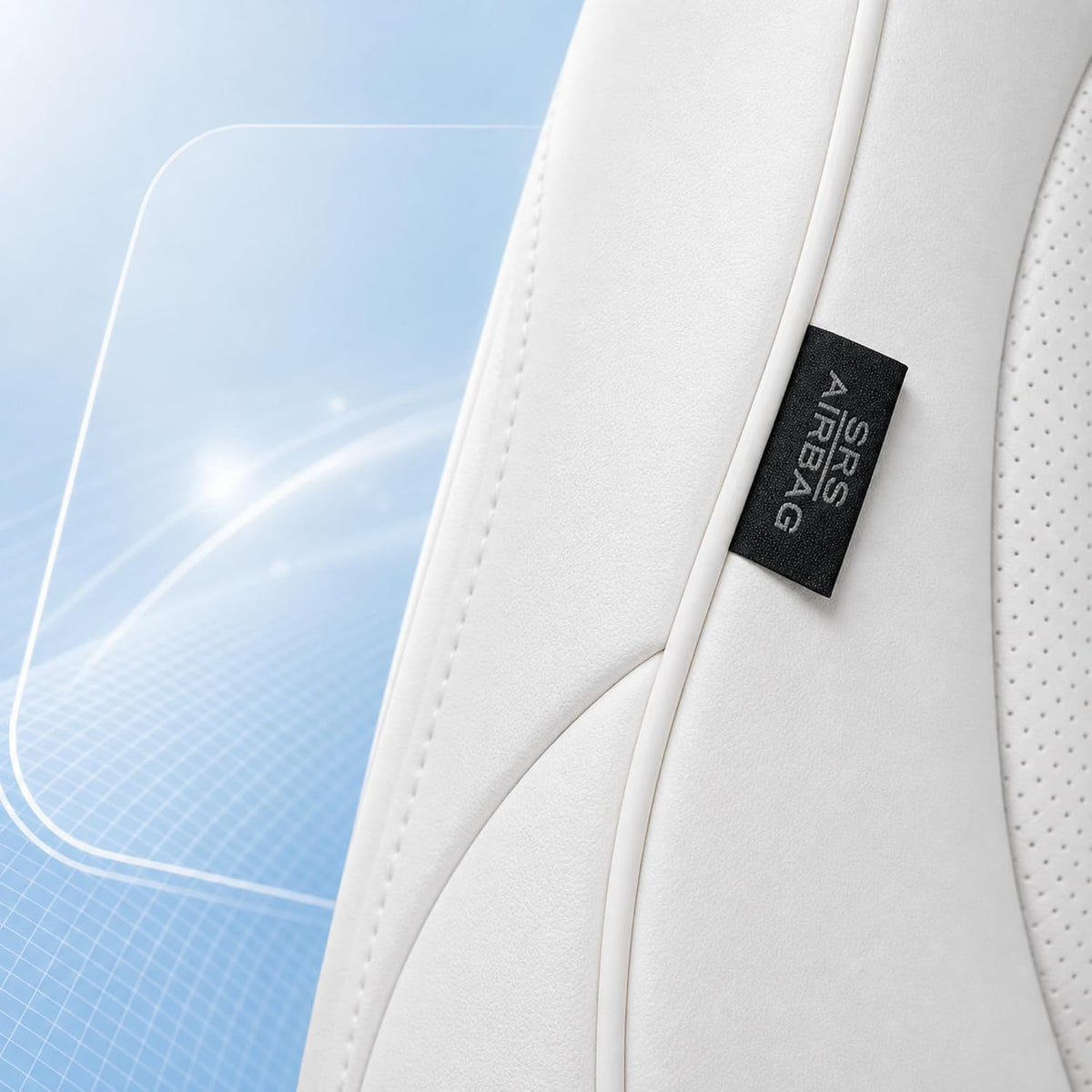 Tesla Model Y Seat Cover 2025 2026 Full Set (Half‑Pack White)