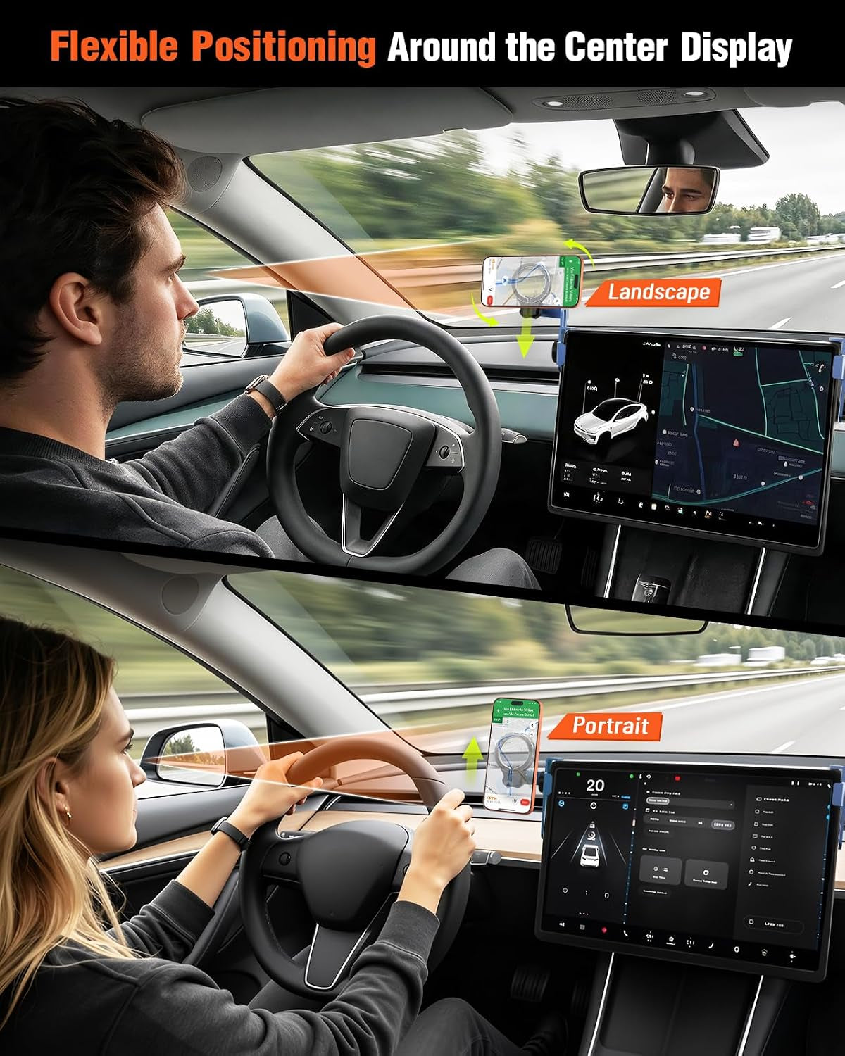 Magnetic Phone Mount for Tesla Model 3/Y Center Screen, Holder for Magsafe