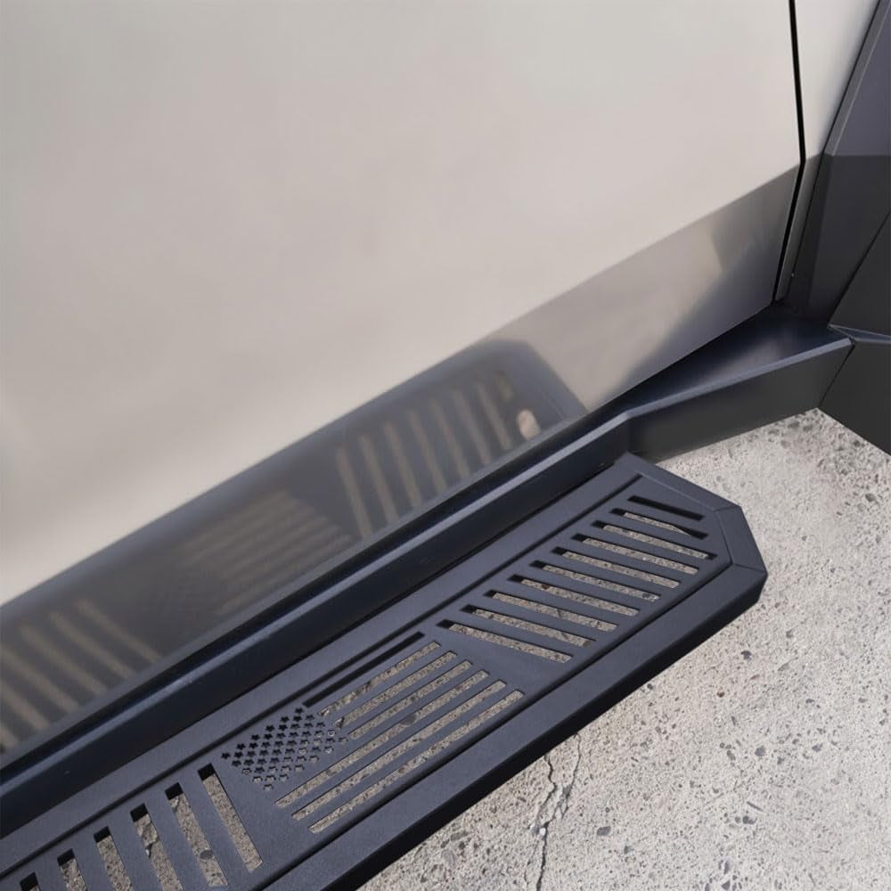 4Pcs Running Boards Fit for Tesla Cybertruck, Upgrade 800Lbs Load Capacity, Heavy-Duty Carbon Steel Side Steps for Cybertruck 2024 2025, with Brackets (Matte Black)