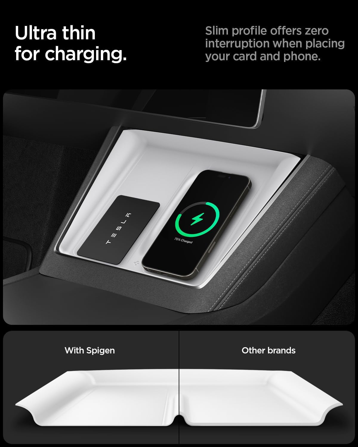 Wireless Charging Pad Cover for Tesla Model Y Juniper/Yl - White
