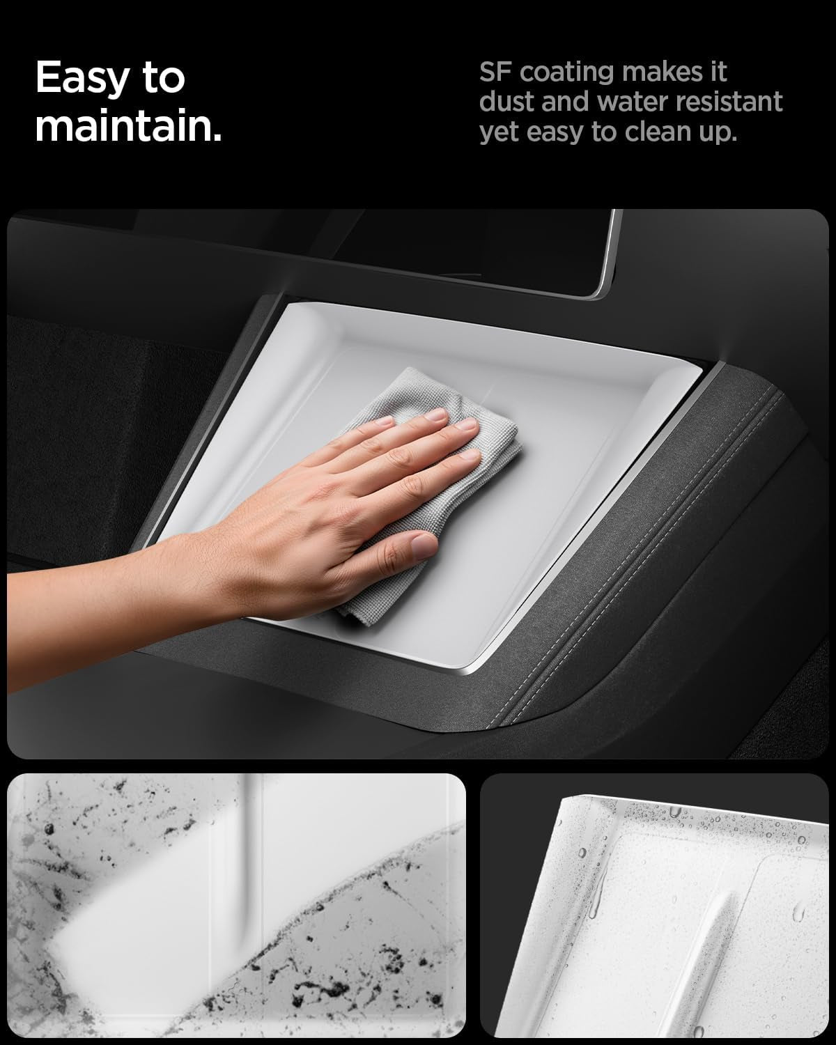 Wireless Charging Pad Cover for Tesla Model Y Juniper/Yl - White