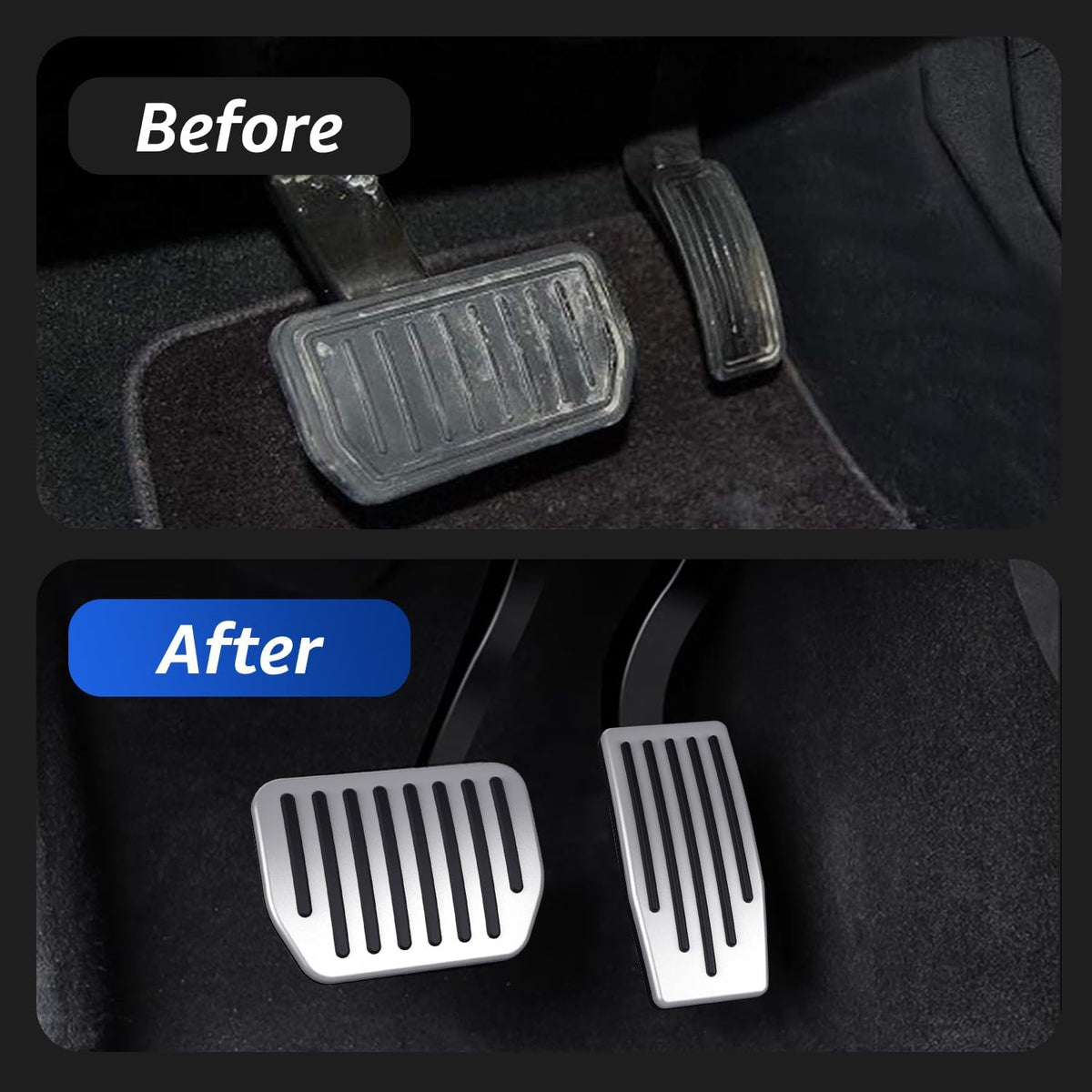 for Tesla Performance Pedal Pads Cover Foot Aluminum Non-Slip Pedals for Model Y(Juniper) Model 3(Highland) and Tesla Model 3/Y 2017-2026