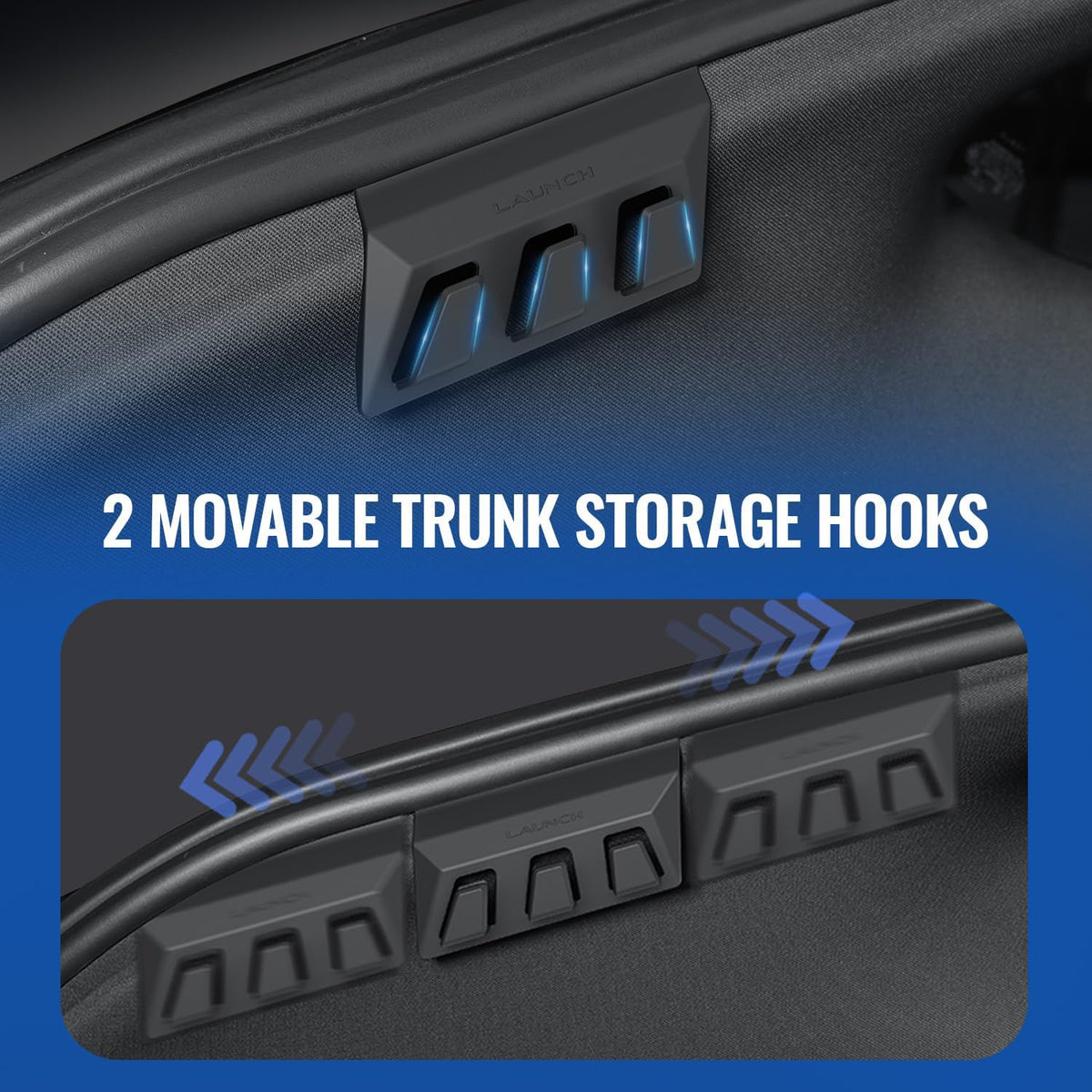 Tesla Model Y Juniper Trunk Organizer Set, 2 Trunk Storage Bins with TPE Lid + 2 Rear Trunk Organizer Hooks, Rear Trunk Side Storage Box for Model Y Juniper 2025 2026 Interior Accessories