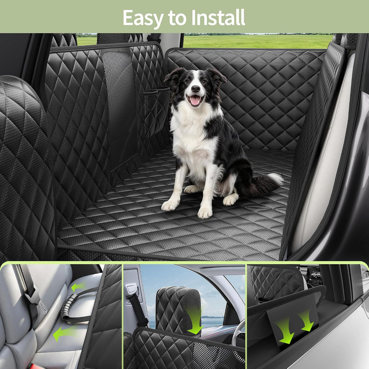 Dog Car Seat Cover for Tesla Model Y, Hard Bottom Back Seat Extender