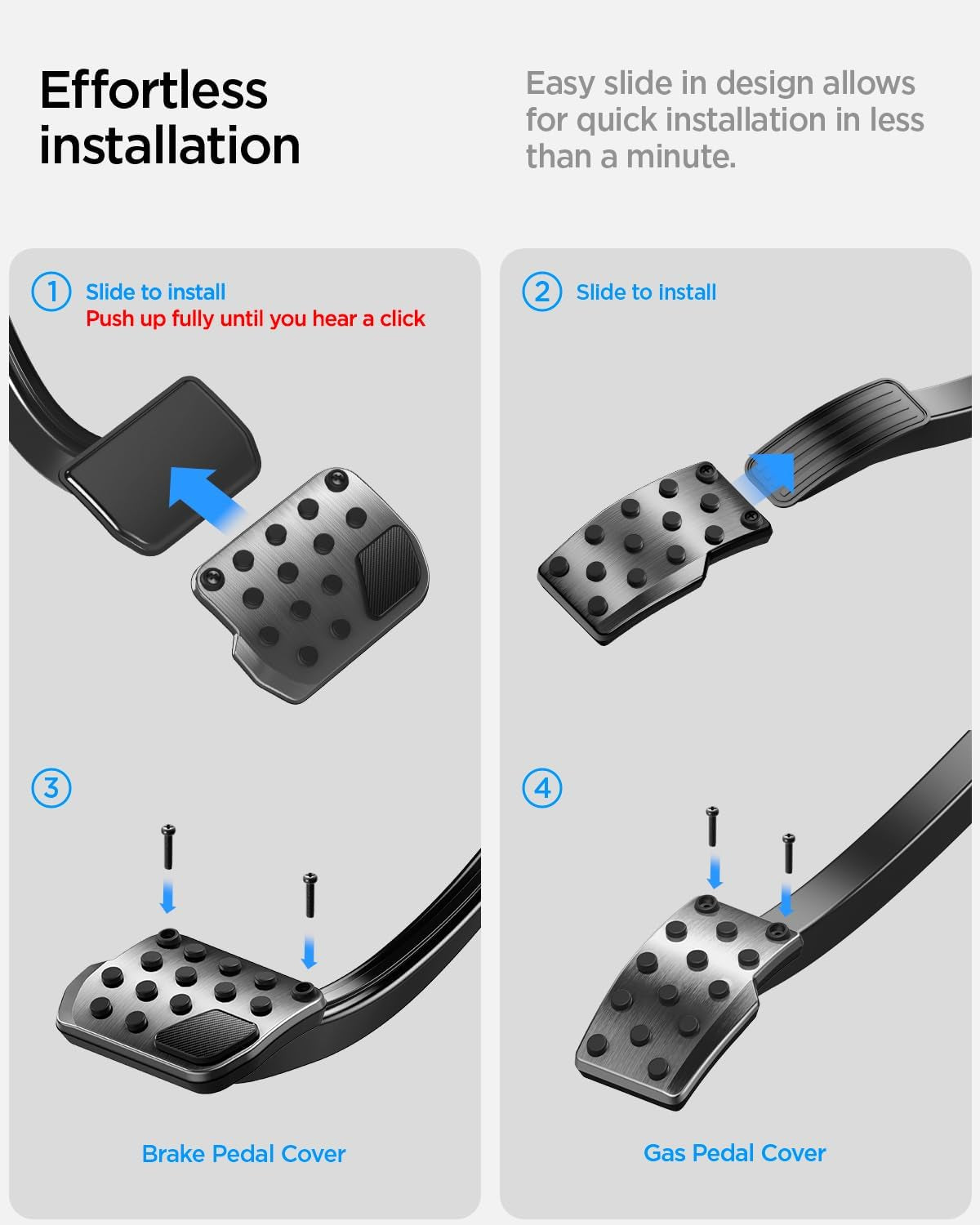 Stainless Steel Performance Pedal Cover for All Model 3 and Y
