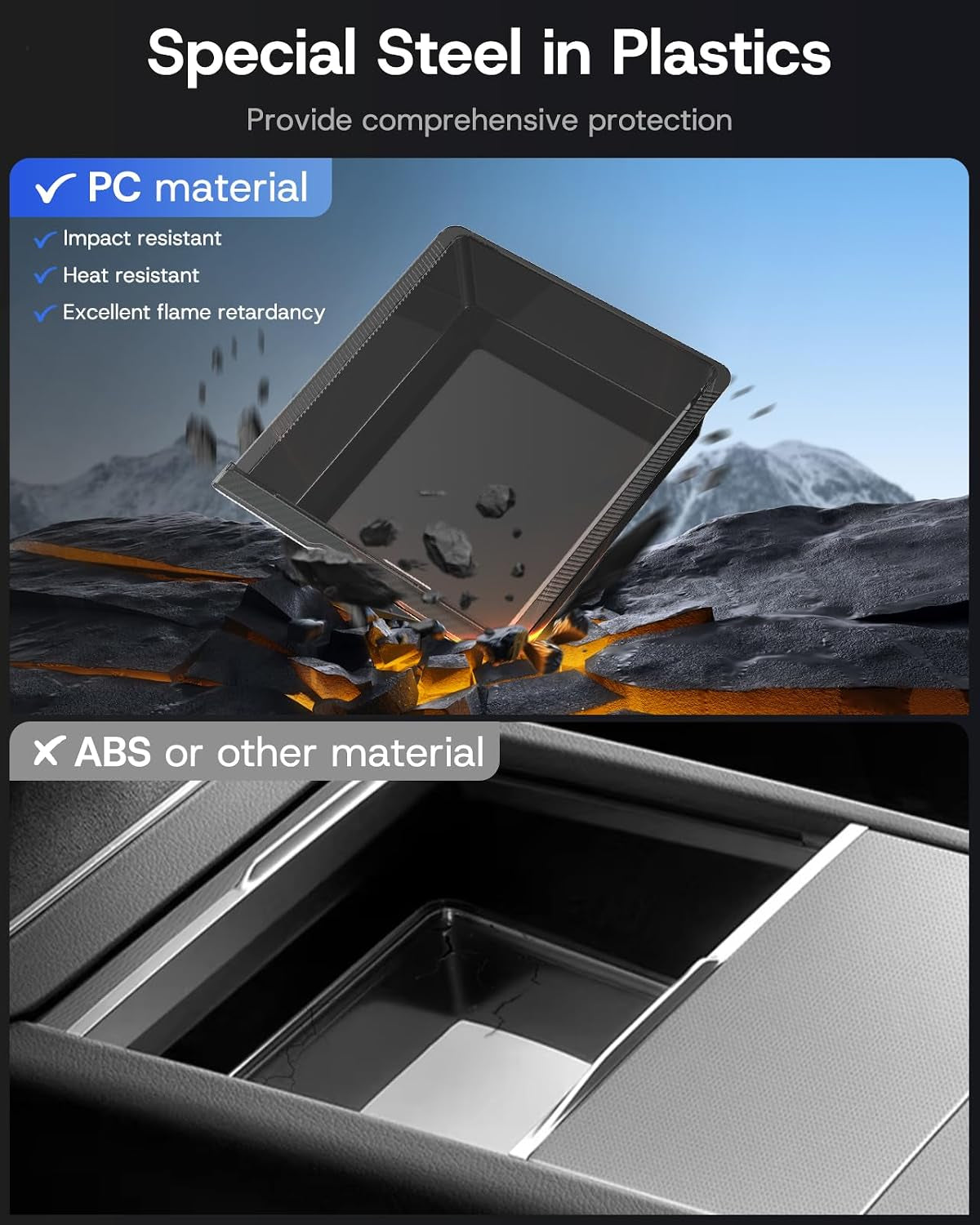 8PCS Center Console Organizer Tray for Tesla Model Y Juniper 2026 2025