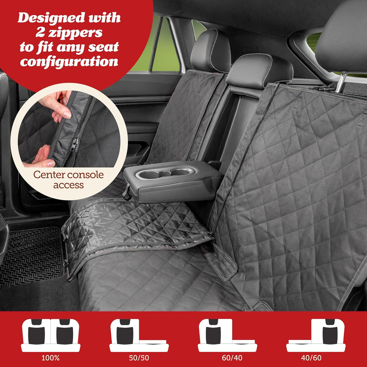 Dog Car Seat Cover - Waterproof Non-Slip Car Back Seat Protector - Rear Car Seat Cover for Dogs - Universal Fit for Sedans Trucks Suvs - Scratchproof Backseat Car Cover - Machine Washable