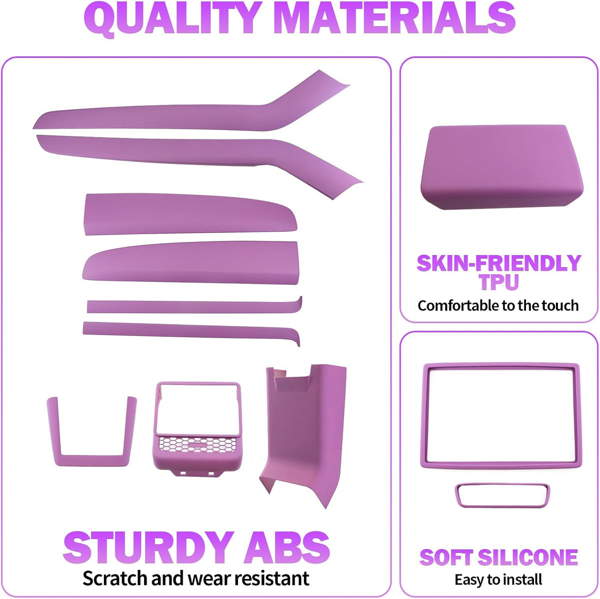 Purple Interior Covers Trims Kit for Tesla Model Y/3 Accessories 2024-2026