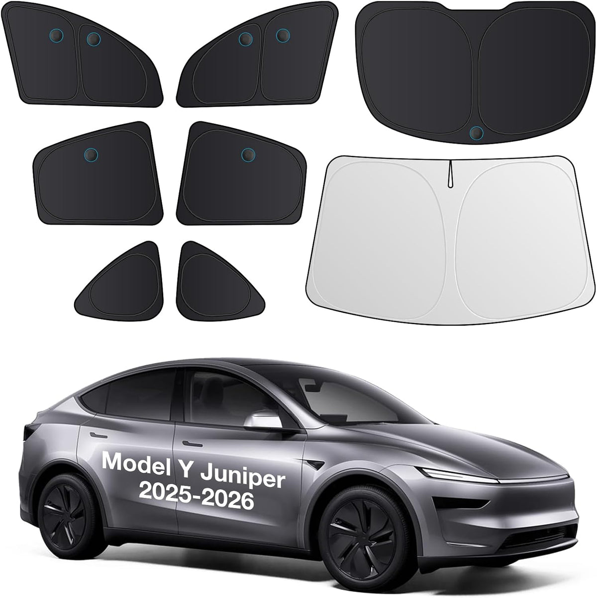 2026 8PC Full Set Window Sunshade for Tesla Model Y Juniper 2025-2026