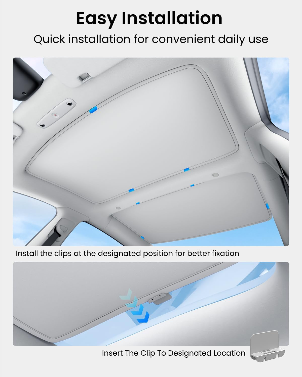 Tesla Model 3 (2026-2020) Sunshade Roof Accessories, Gray